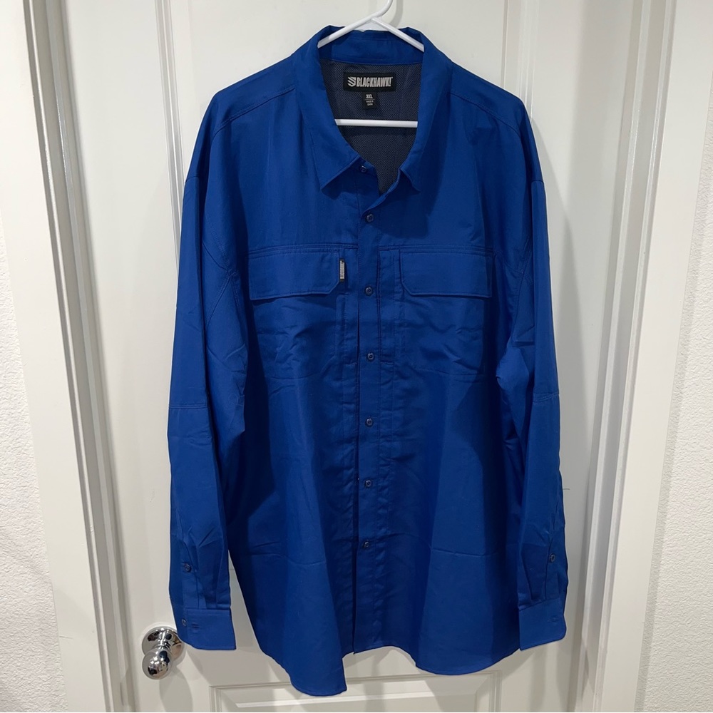 Blackhawk! Men's size 3XL Blue Tac Convertible Long Sleeve Shirt Button Up